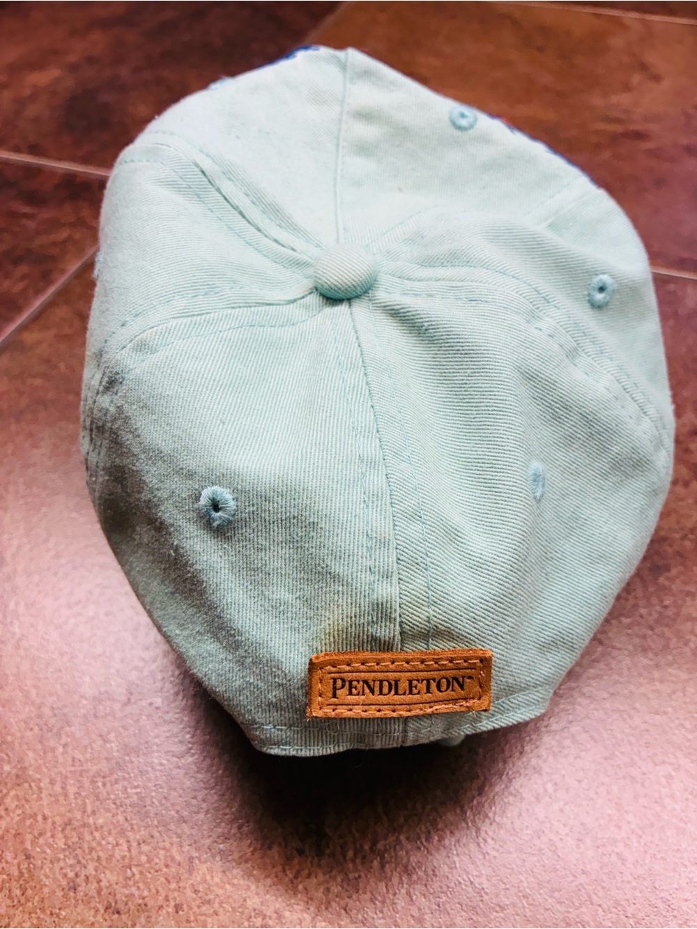 Pendleton Woolen Mills Mint Green Navajo Stripe Embroidered Cap OS - Picture 2 of 5
